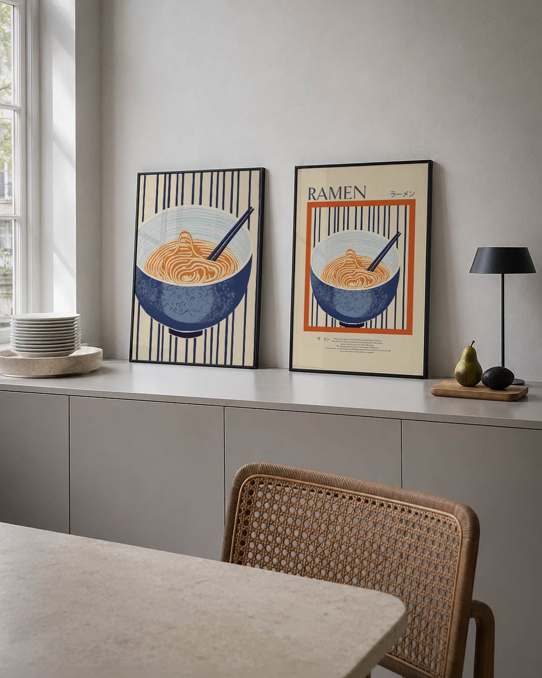 Lijnen en kom Posterset