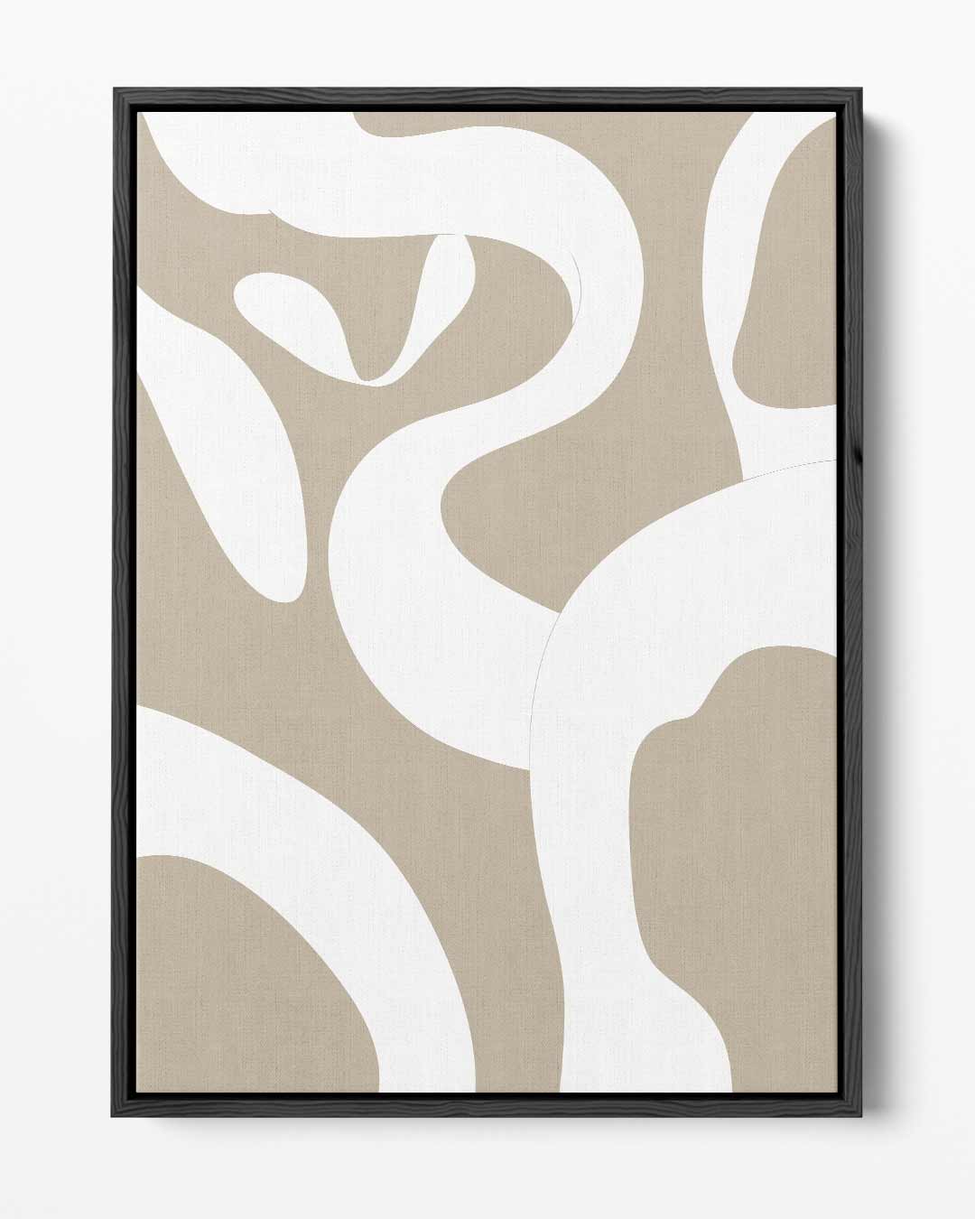 Organische Vormen in Beige Kunstwerk-canvas-dibond-plexiglas-wanddecoratie-WallArtistic