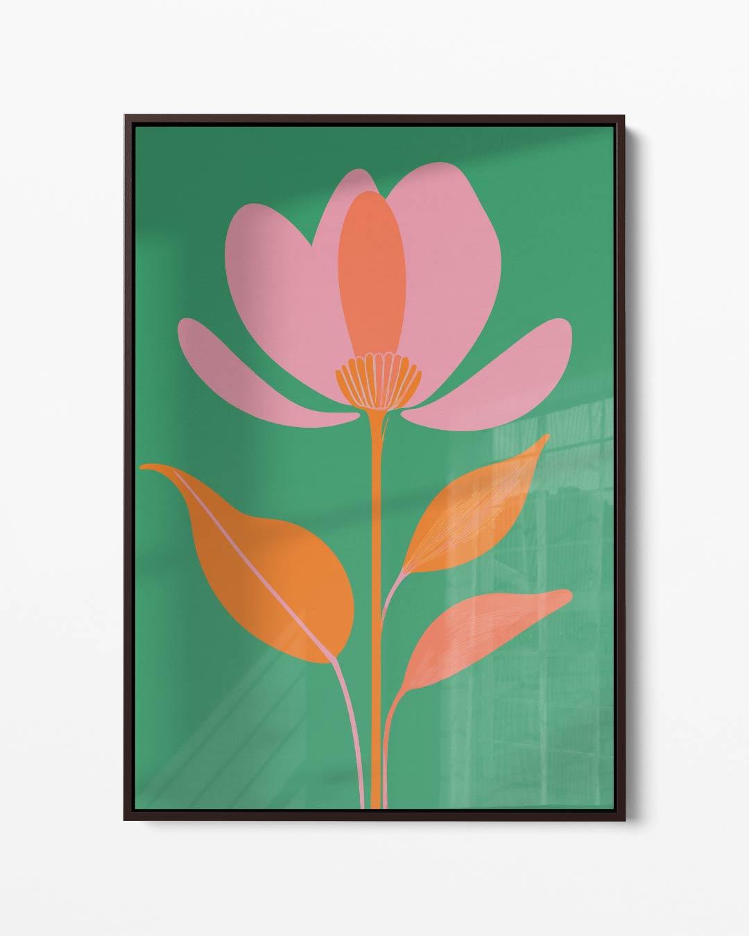 Vrolijke Bloem in de Wind Kunstwerk-canvas-dibond-plexiglas-wanddecoratie-WallArtistic