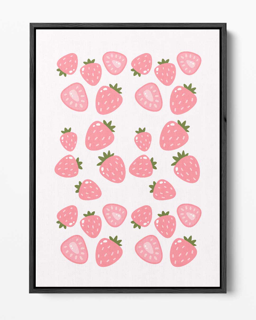Zoete Aardbeien Herhalingspatroon Kunstwerk-canvas-dibond-plexiglas-wanddecoratie-WallArtistic
