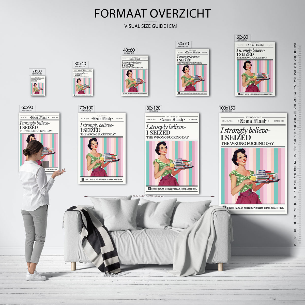 Vrouw met dienblad Poster