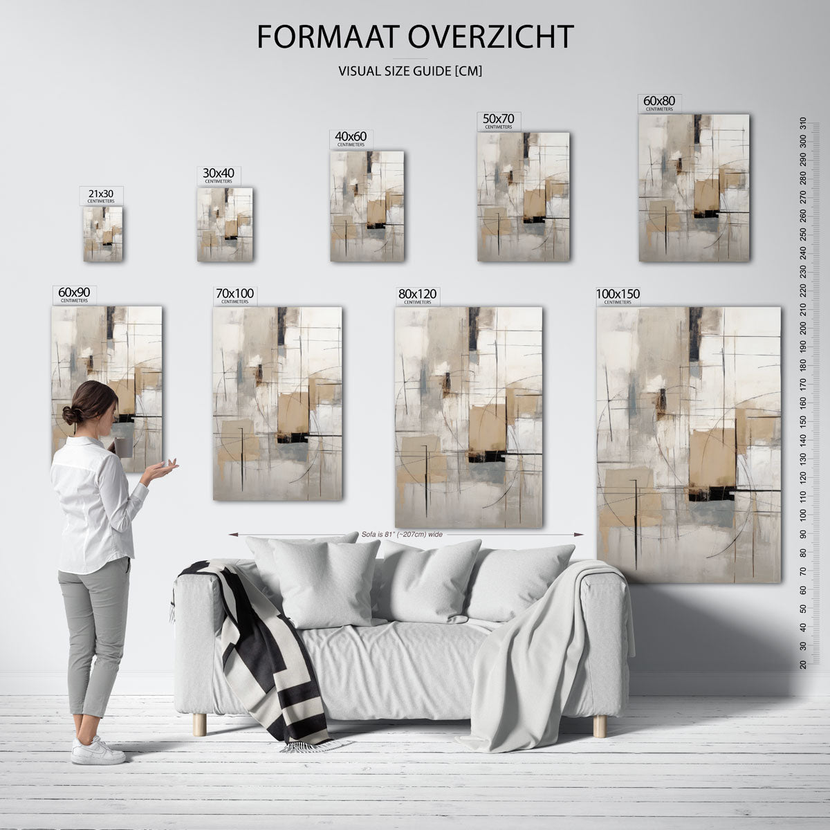 Abstracte lijnen en vlakken Poster