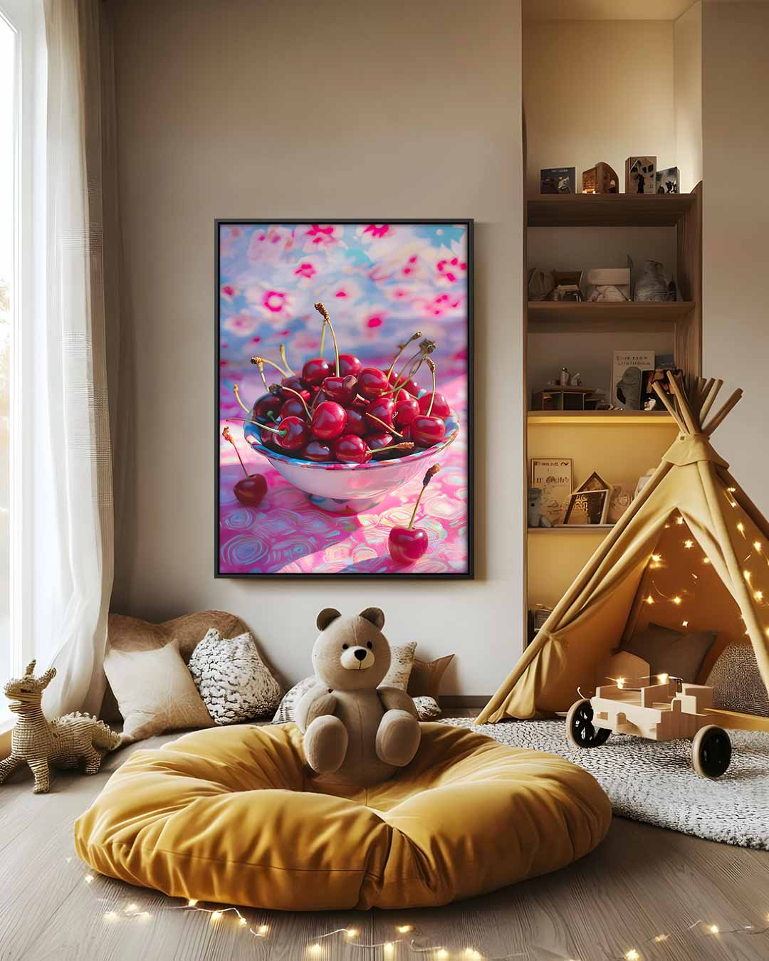 Zomers Kersenfeest Kunstwerk-canvas-dibond-plexiglas-wanddecoratie-WallArtistic