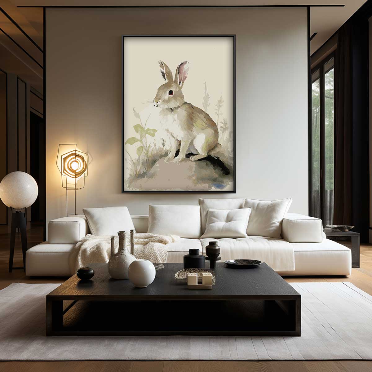 Schattig Konijn in de Natuur Kunstwerk-canvas-dibond-plexiglas-wanddecoratie-WallArtistic