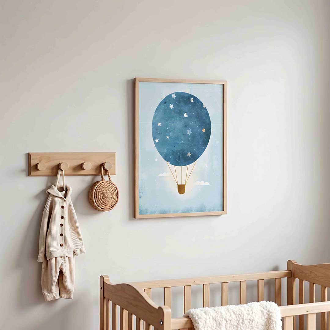 Luchtballon met sterren Poster