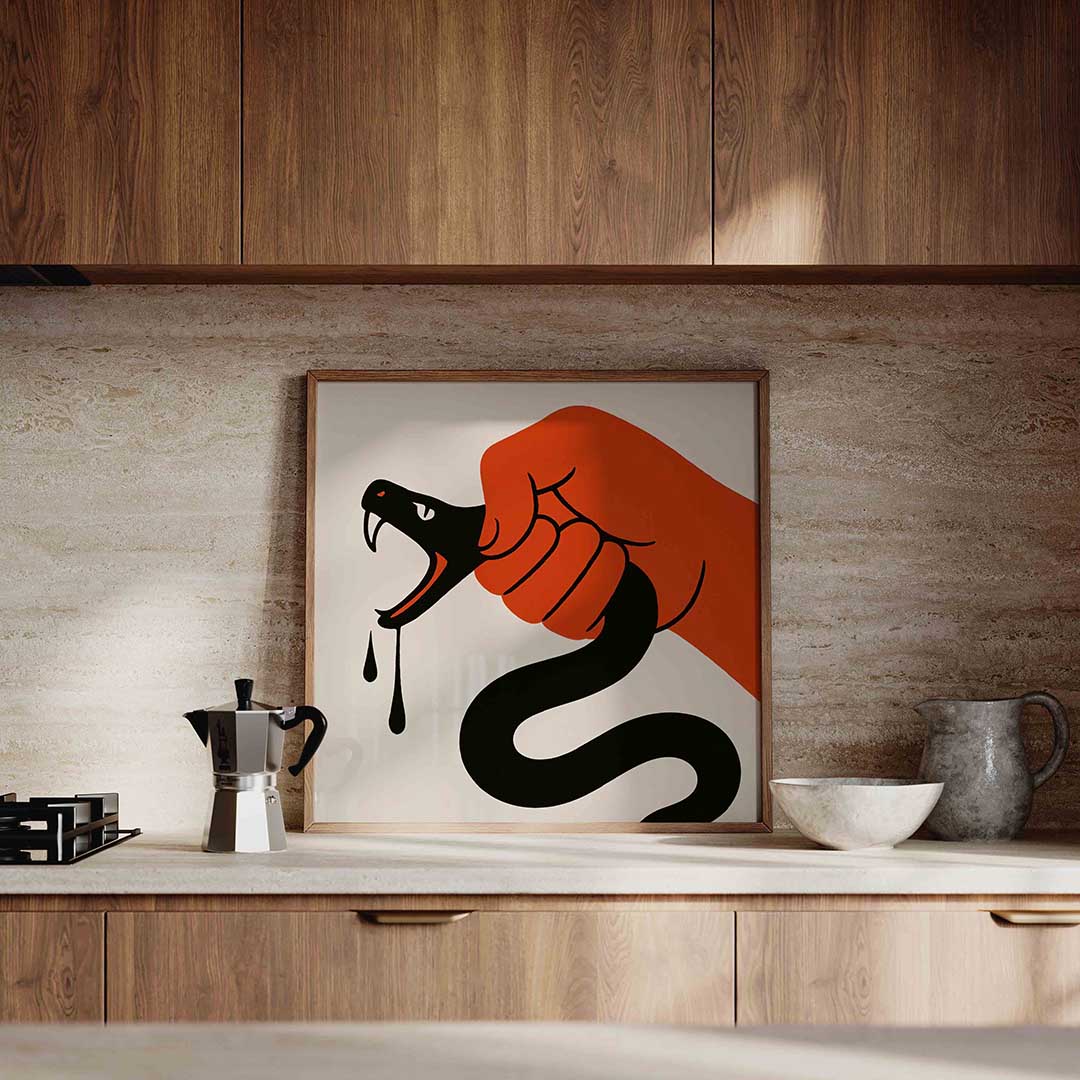 Hand met slang Poster