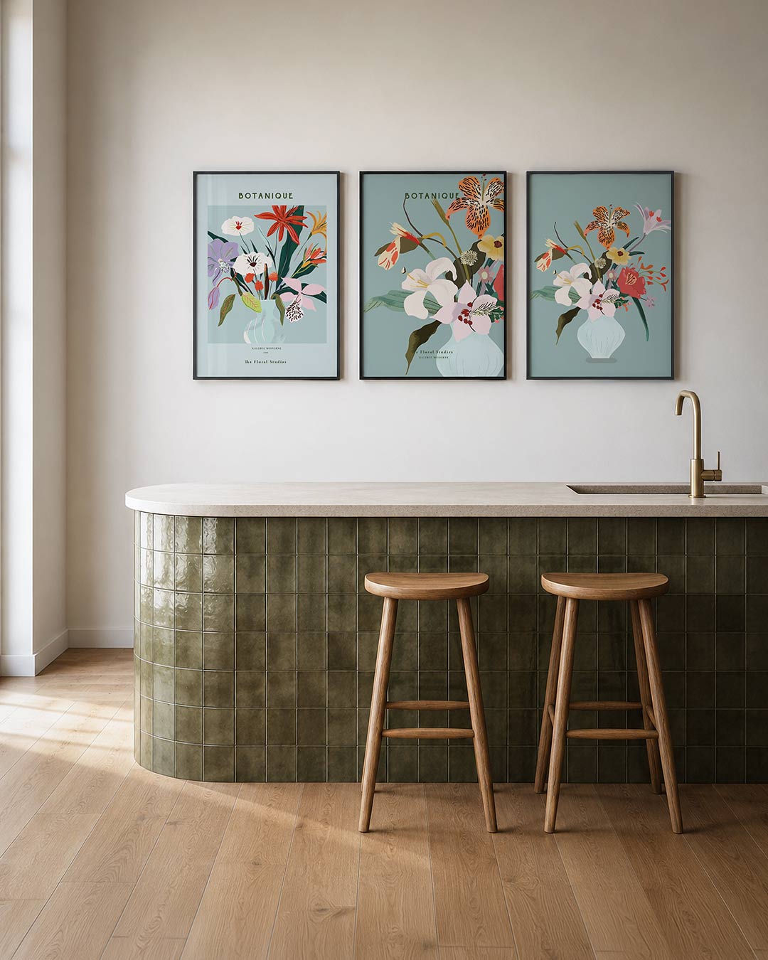 Bloemrijke vormen Posterset