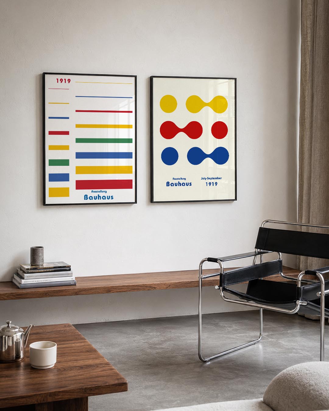 Kleurrijke lijnenspel Posterset