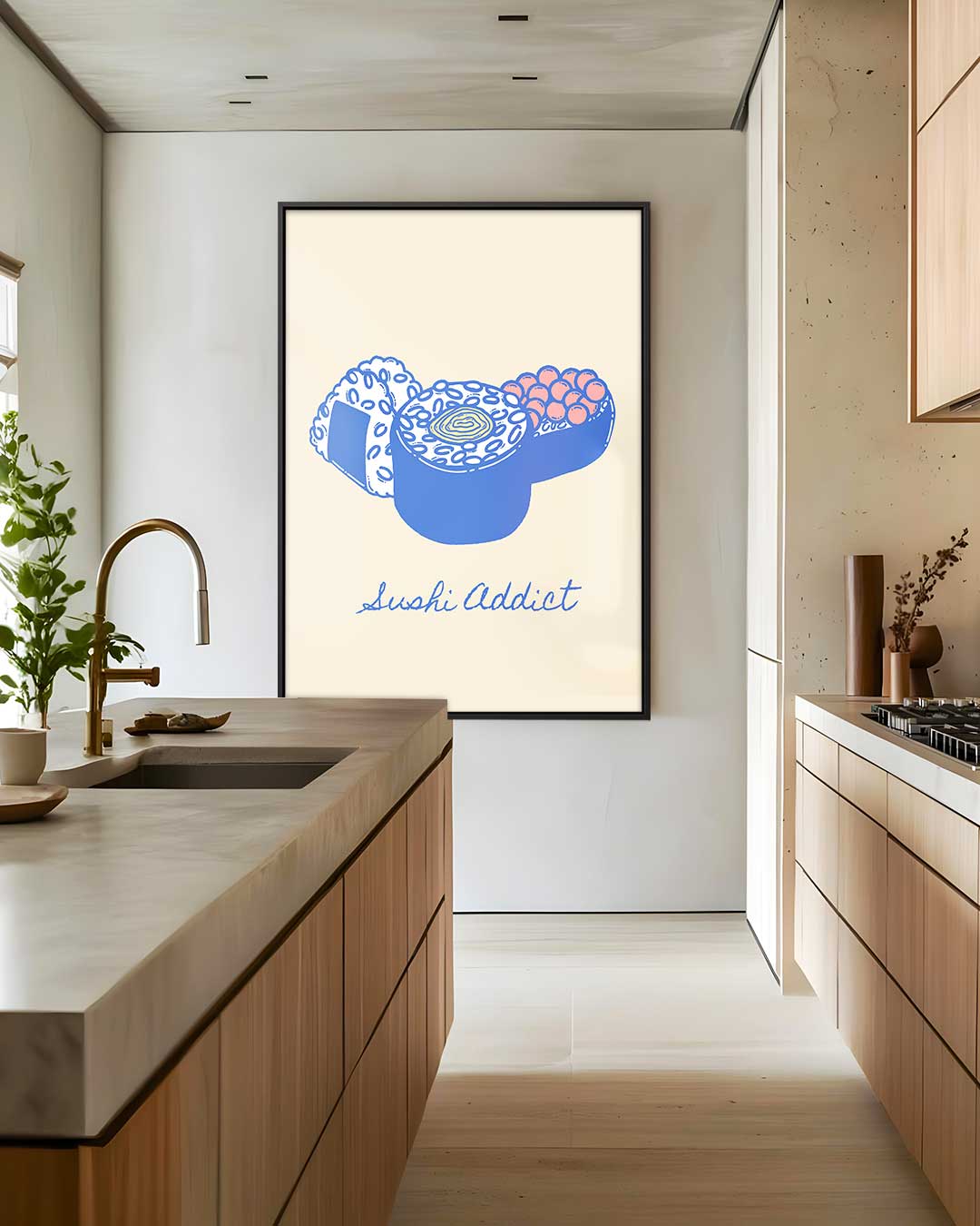 Sushi Addict Illustratie Kunstwerk-canvas-dibond-plexiglas-wanddecoratie-WallArtistic