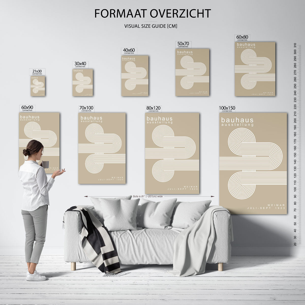 Lijnen en cirkelpatronen Poster