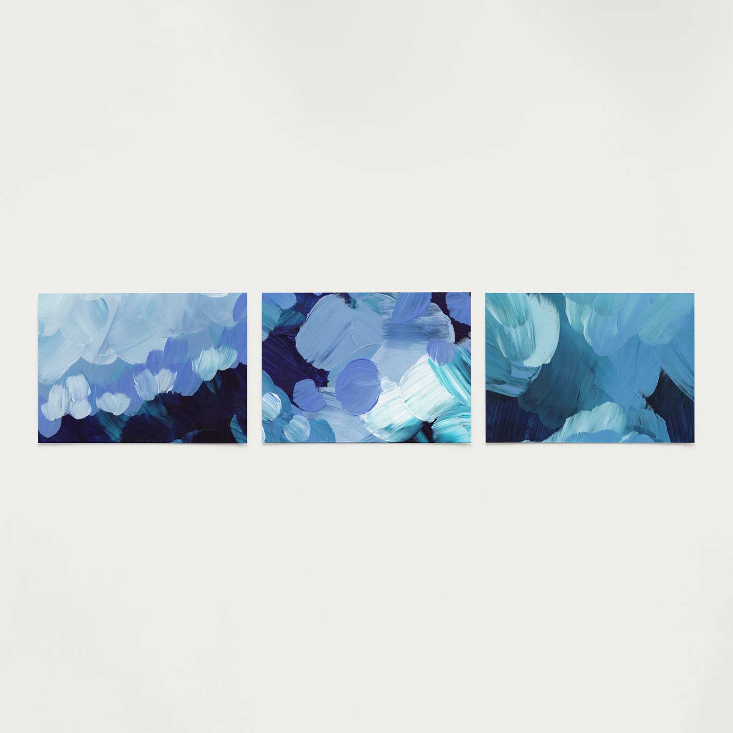 Blauwe borstelstreken Posterset