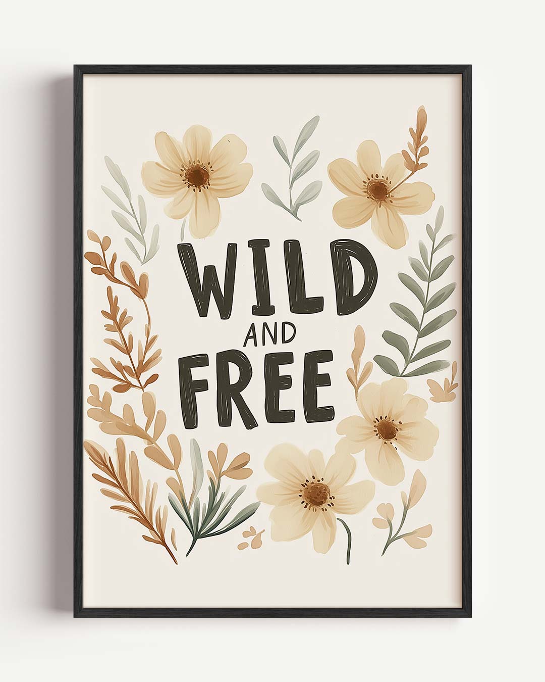 Wild and Free Bloemenposter
