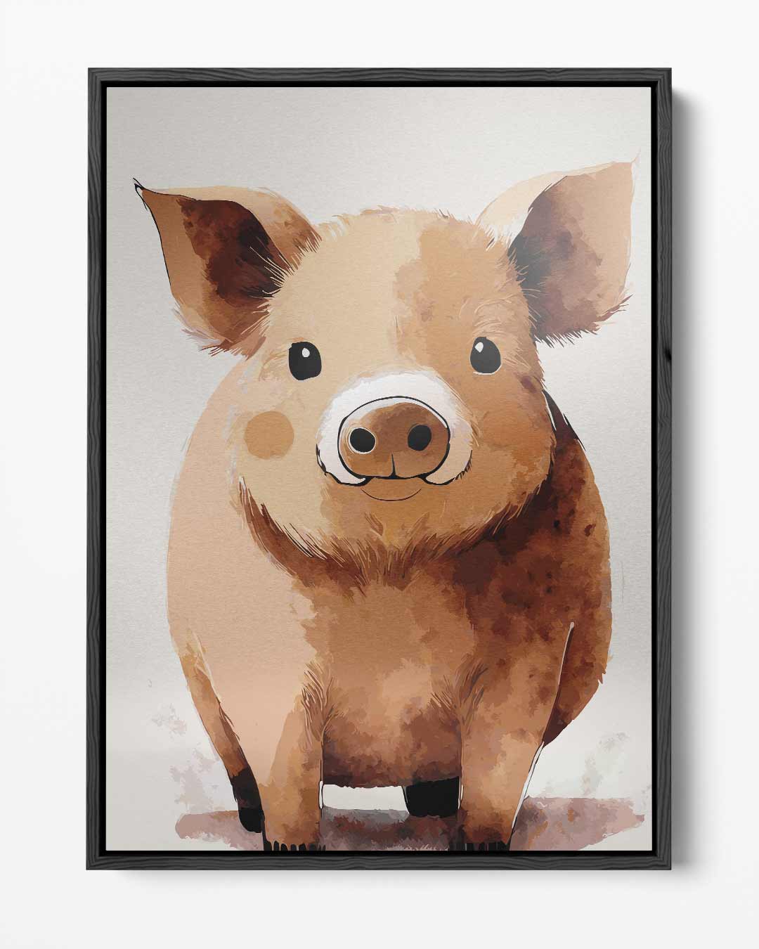 Schattig Biggetje Portret Kunstwerk-canvas-dibond-plexiglas-wanddecoratie-WallArtistic