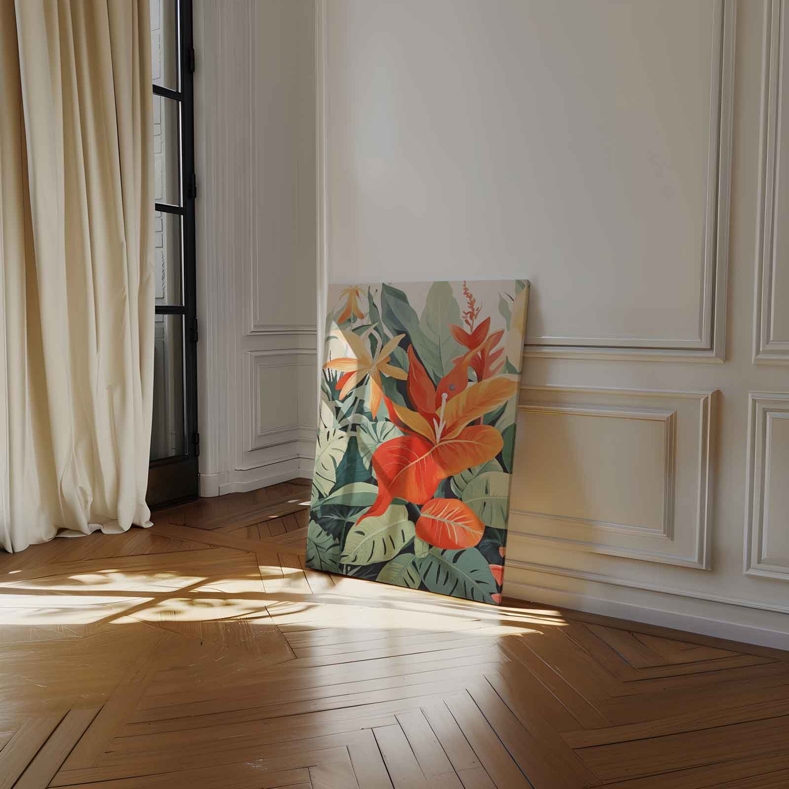 Tropische Bloemenpracht Schilderij Kunstwerk-canvas-dibond-plexiglas-wanddecoratie-WallArtistic