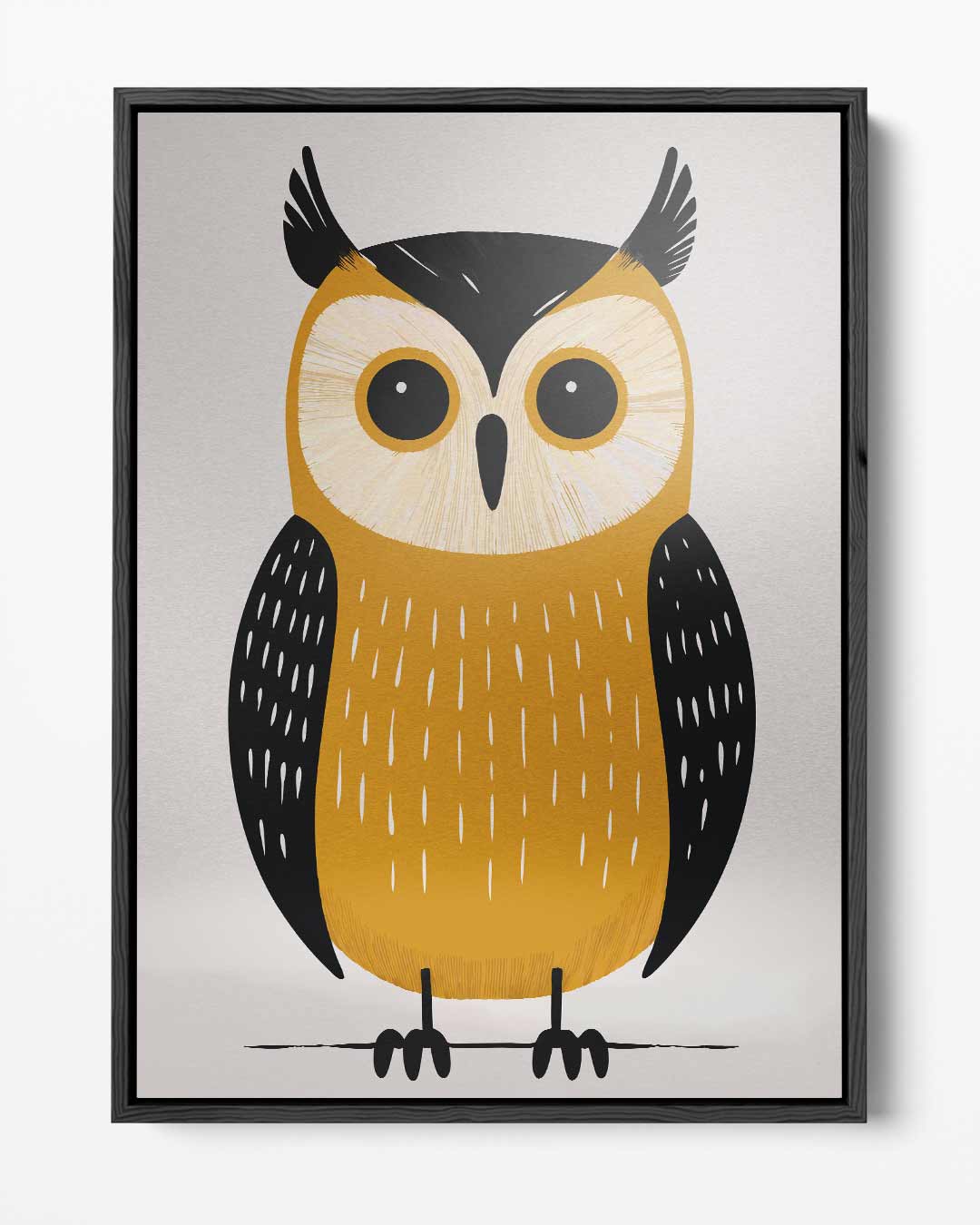 Vrolijke uil illustratie Kunstwerk-canvas-dibond-plexiglas-wanddecoratie-WallArtistic