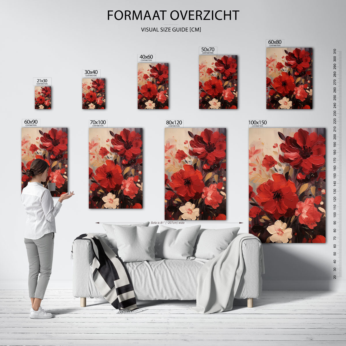 Rode bloemen Poster
