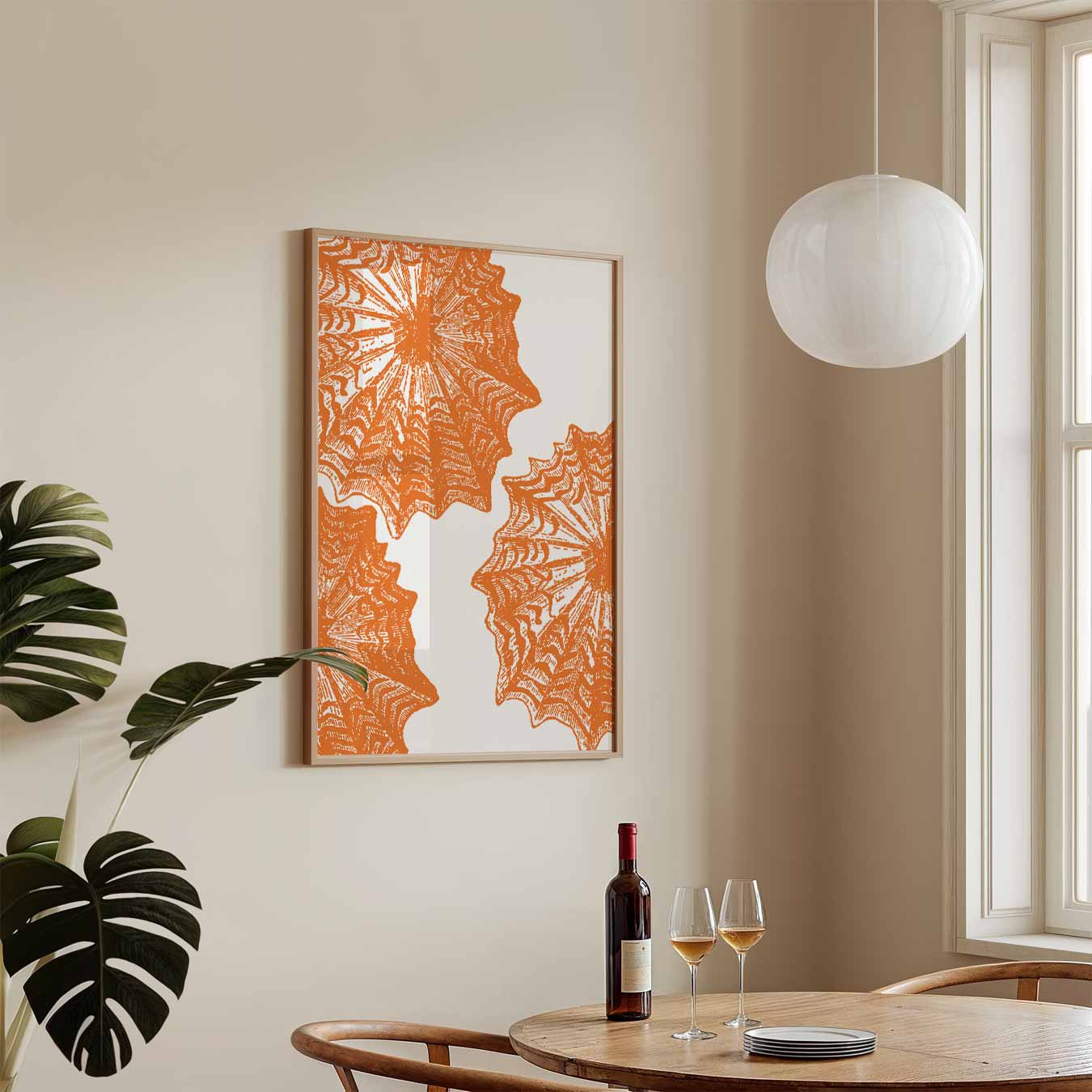 Stijlvolle Oranje Botanische Print Poster