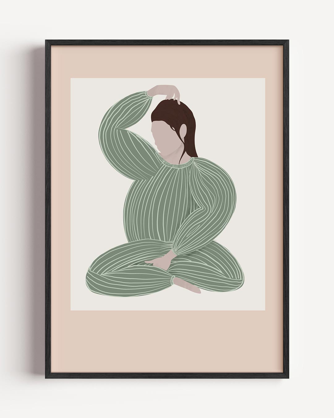 Serene Elegantie: Stijlvolle Vrouw in Rust Poster-WallArtistic