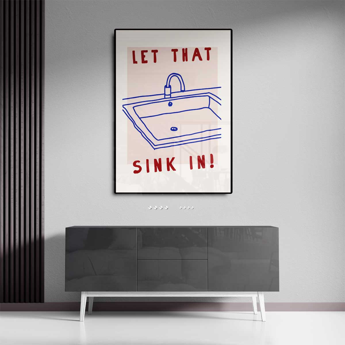 Humoristisch Wasbak Illustratie Kunstwerk-canvas-dibond-plexiglas-wanddecoratie-WallArtistic
