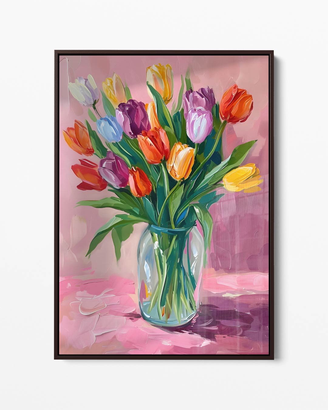 Kleurrijk Tulpenboeket Kunstwerk-canvas-dibond-plexiglas-wanddecoratie-WallArtistic