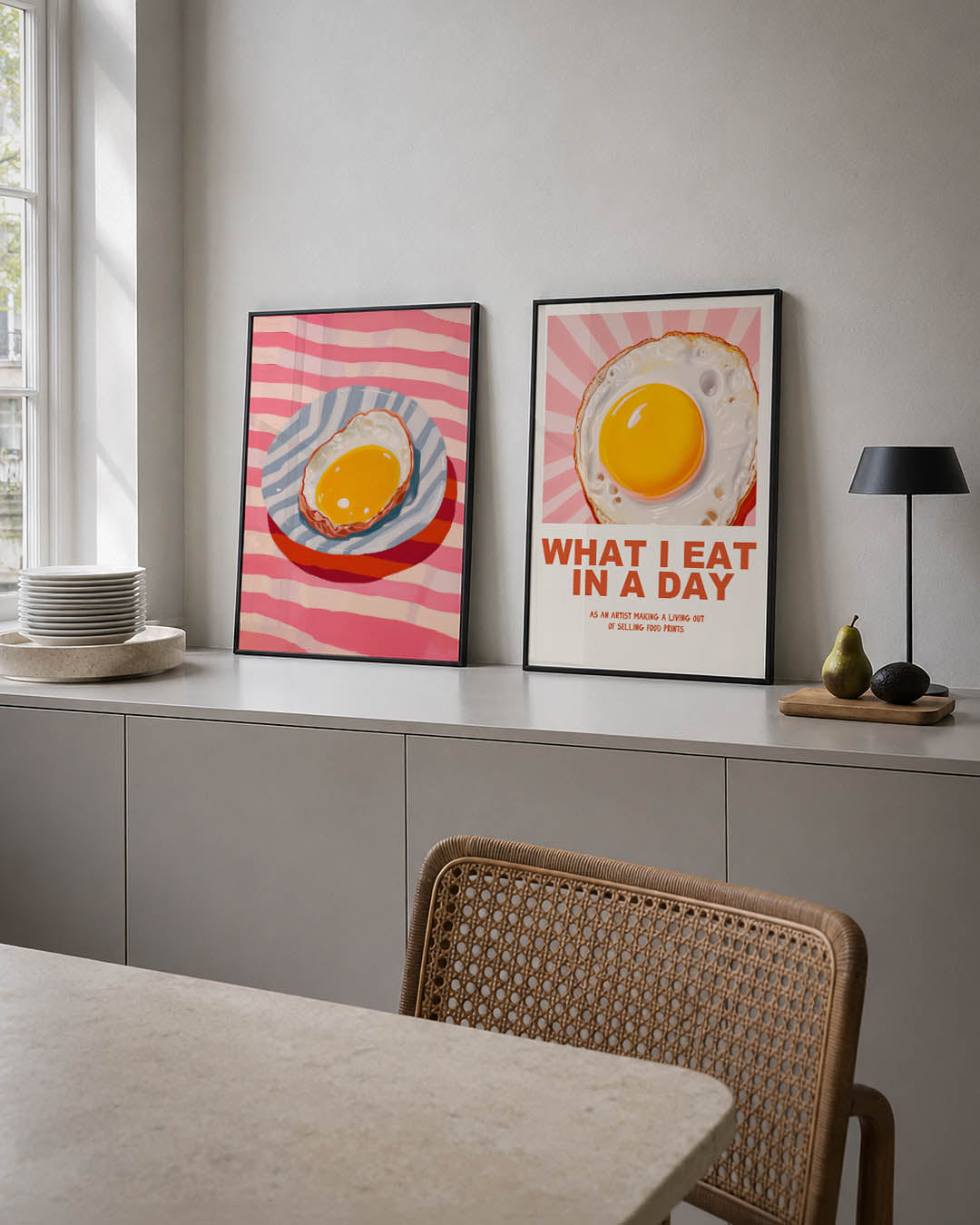 Eivormige kleurvlakken Posterset