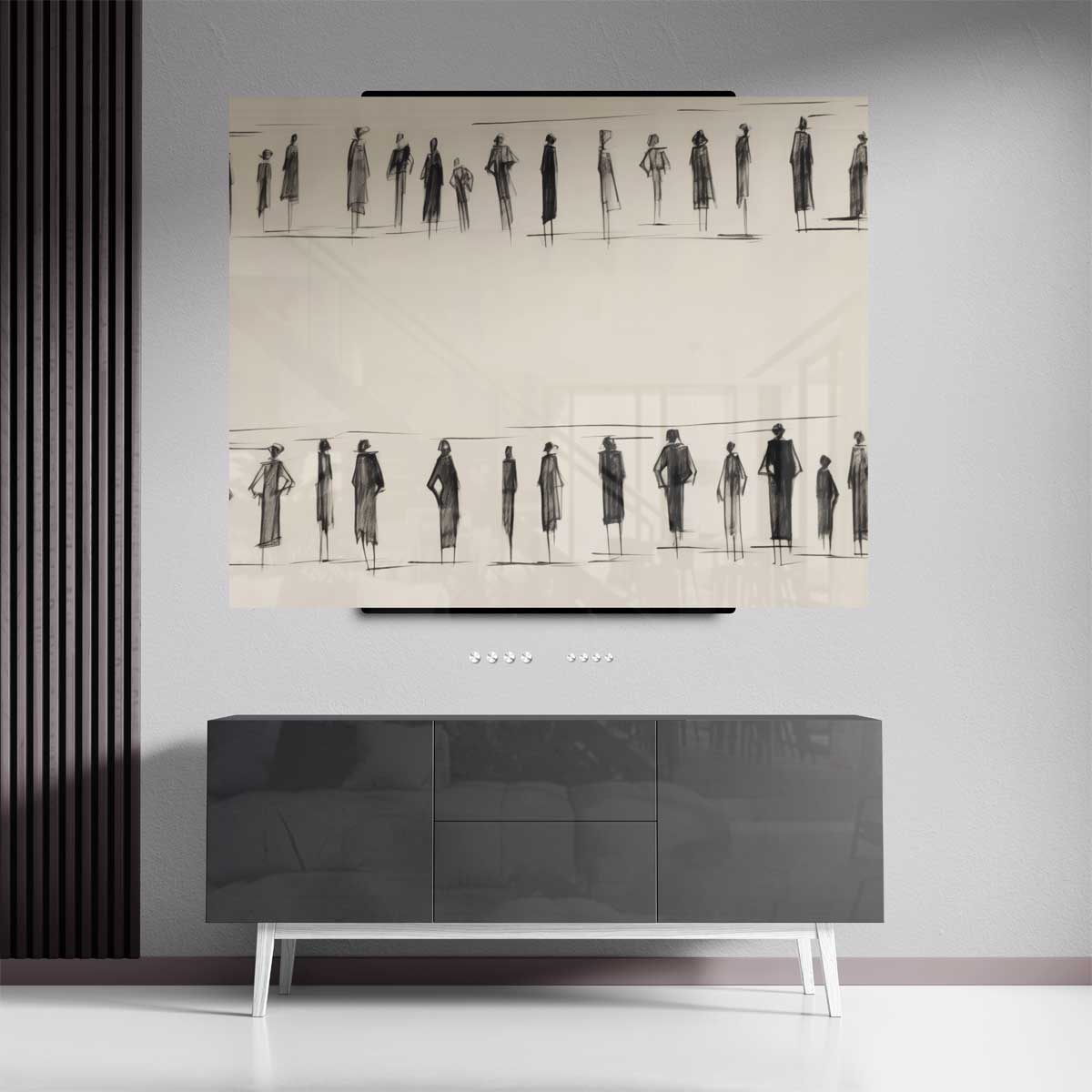 Elegante Schaduwfiguren Kunstwerk-canvas-dibond-plexiglas-wanddecoratie-WallArtistic