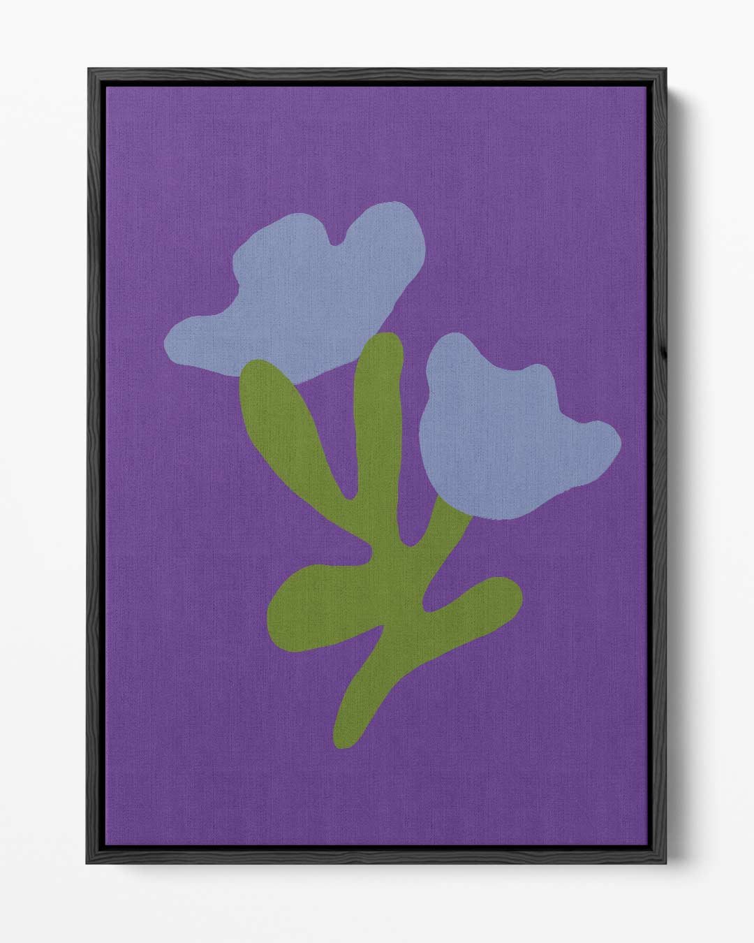 Blauwe Bloemfantasie Kunstwerk-canvas-dibond-plexiglas-wanddecoratie-WallArtistic