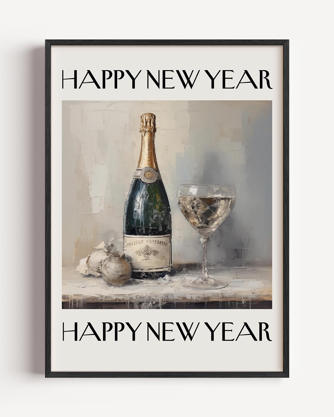 Stijlvolle Nieuwjaarschampagne-Poster-WallArtistic
