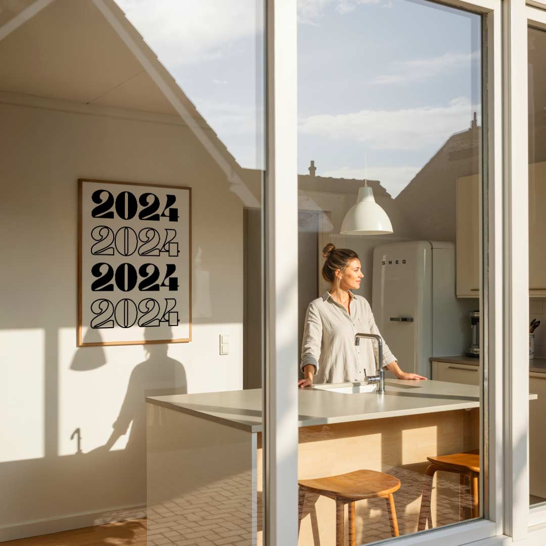 Stijlvolle 2024 Typografie Poster-WallArtistic