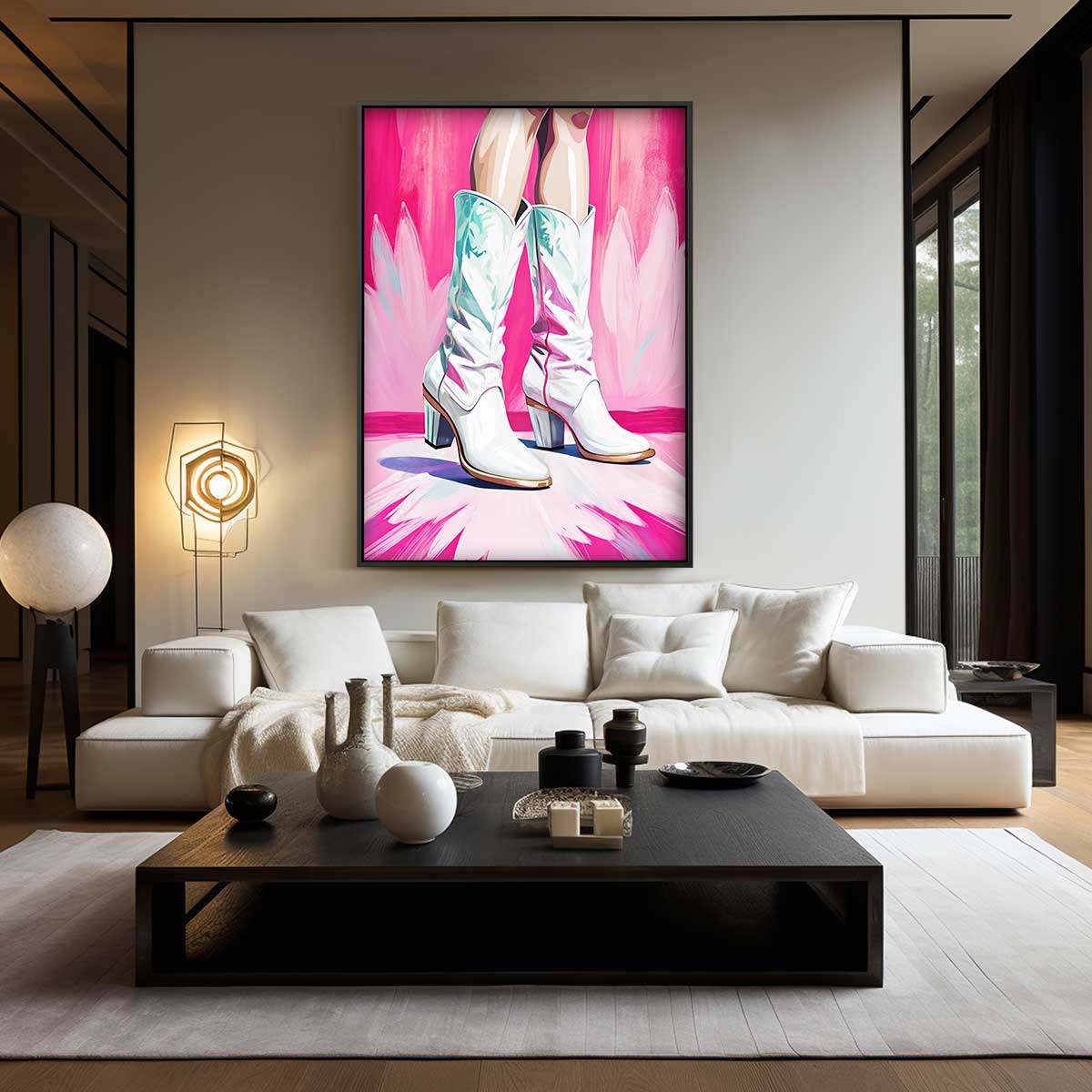 Glanzende Westerse Laarzen Kunstwerk-canvas-dibond-plexiglas-wanddecoratie-WallArtistic