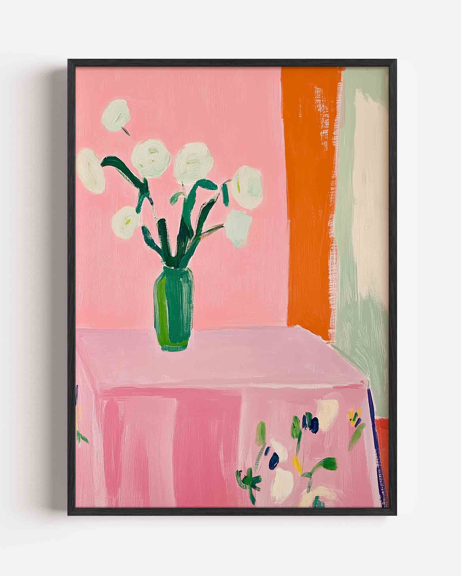 Bloemen in vaas Poster