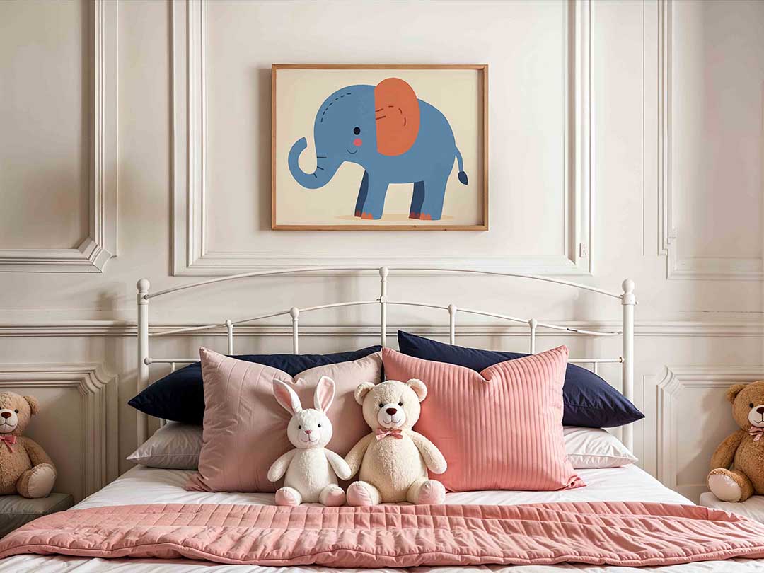 Blauwe olifant Poster