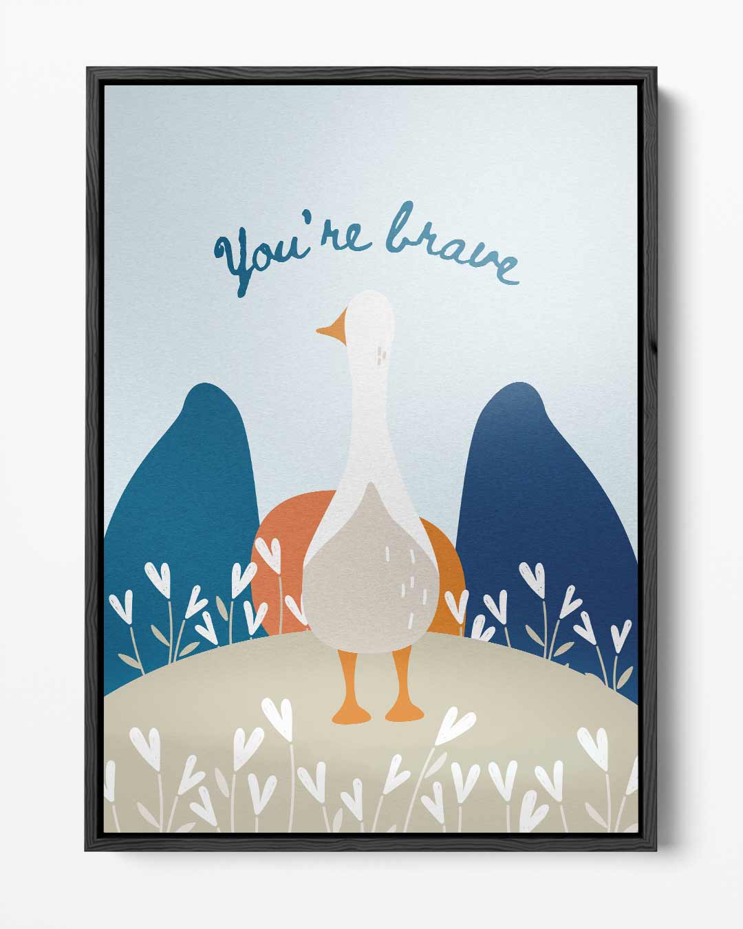 Dappere Gans Illustratie Kunstwerk-canvas-dibond-plexiglas-wanddecoratie-WallArtistic