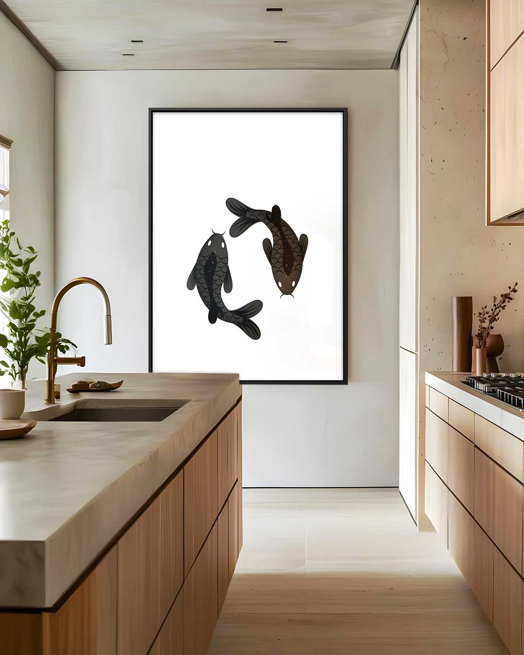 Yin Yang Koi Kunstwerk-canvas-dibond-plexiglas-wanddecoratie-WallArtistic