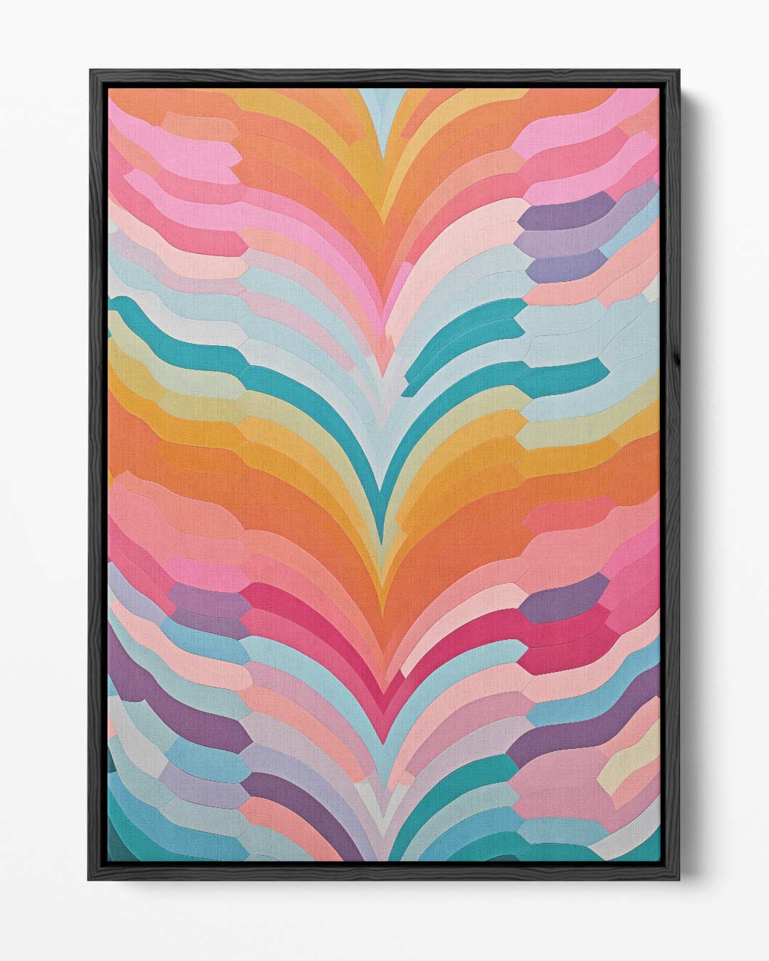 Kleurrijke Golven Kunstwerk-canvas-dibond-plexiglas-wanddecoratie-WallArtistic