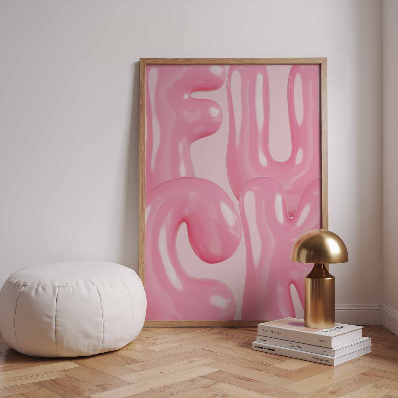 Roze Glans Letters Poster