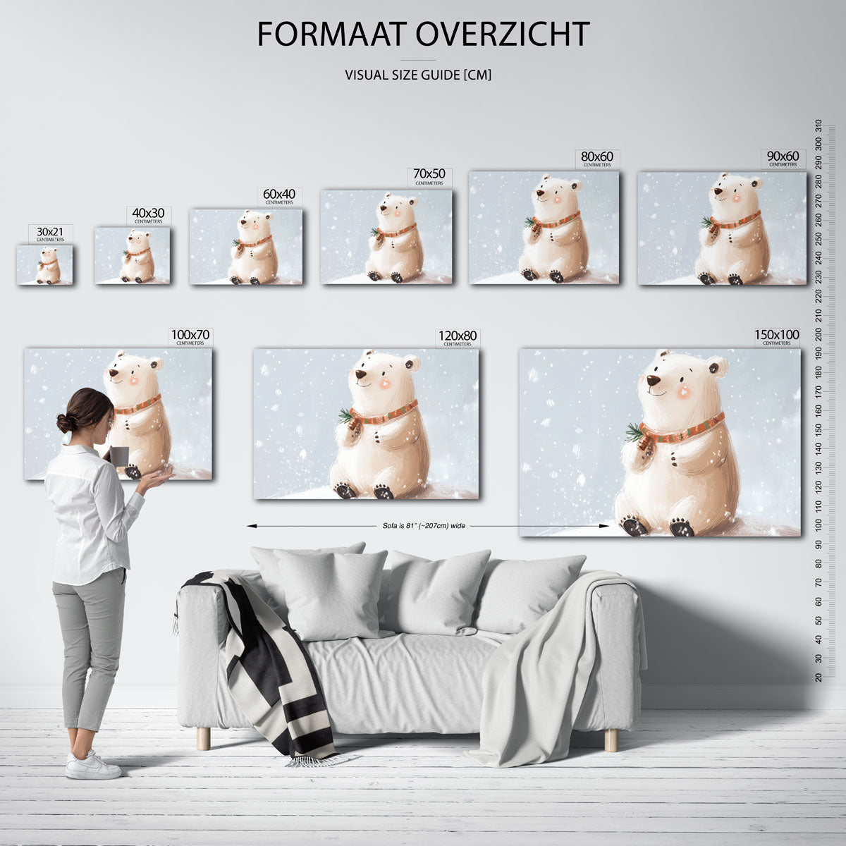 Ijsbeer met sjaal Poster