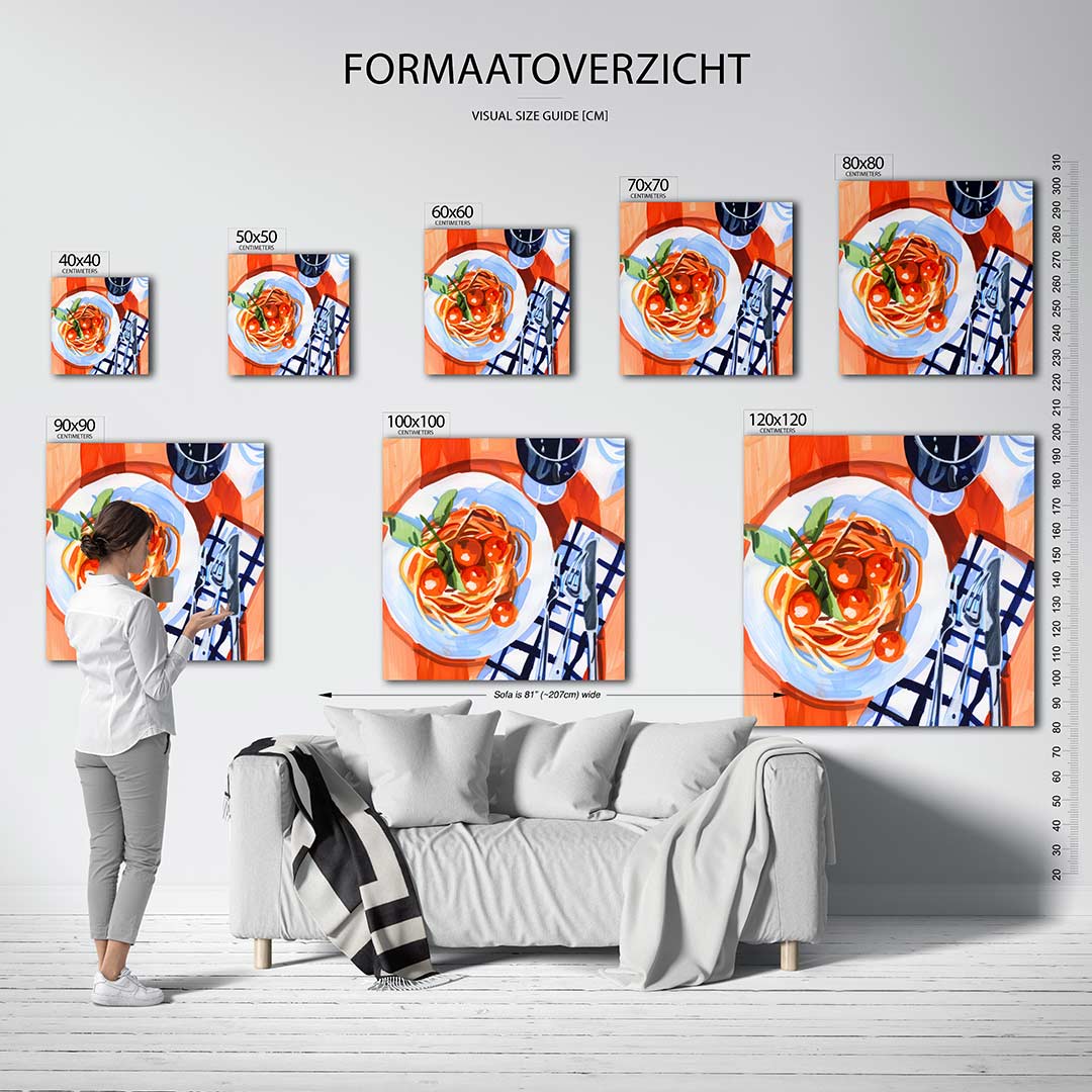 Dynamisch eettafereel Kunstwerk