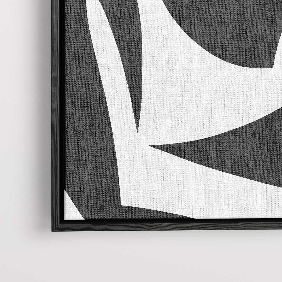 Abstracte Zwart-Witte Compositie Kunstwerk-canvas-dibond-plexiglas-wanddecoratie-WallArtistic