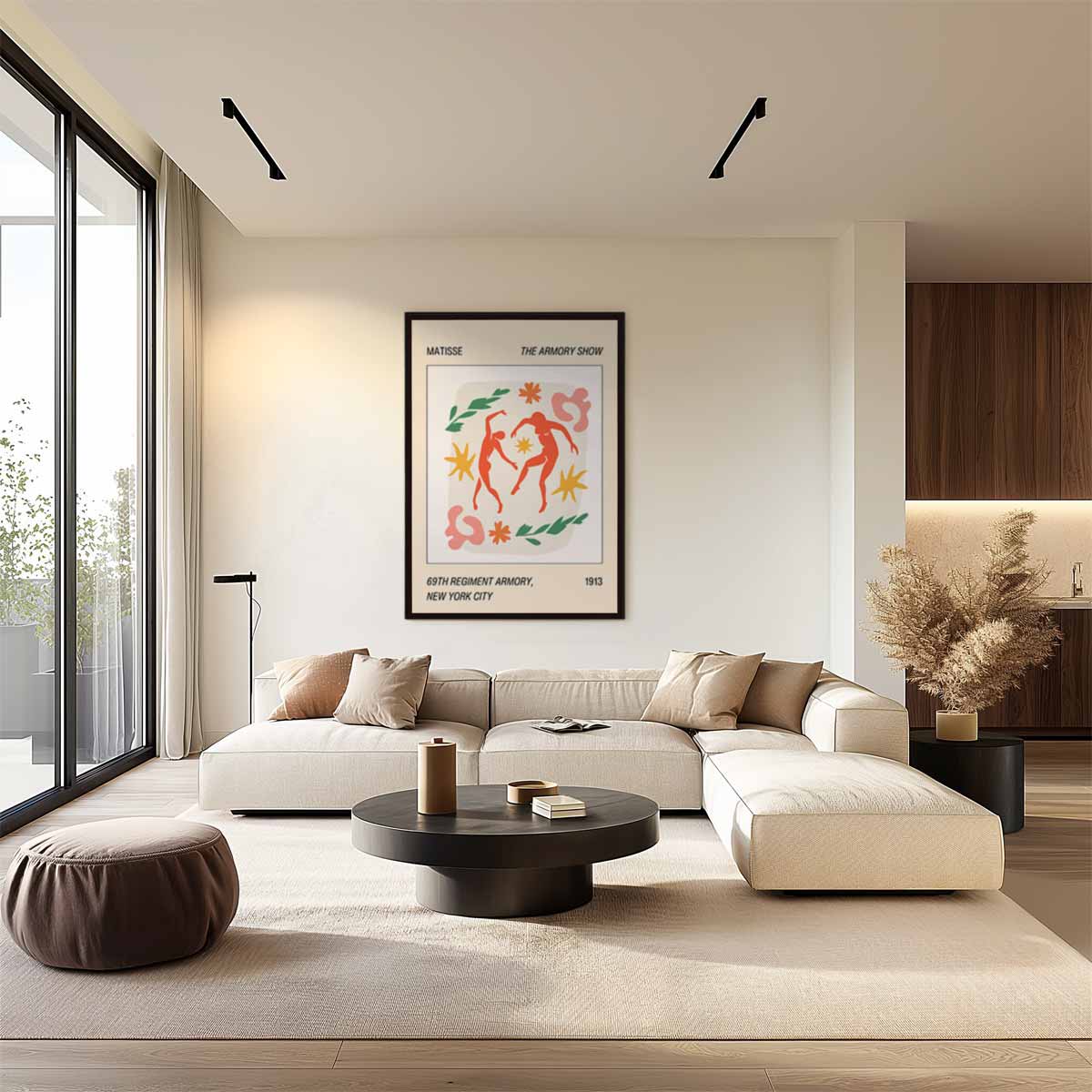 Dansende Figuren Met Bladeren Kunstwerk-canvas-dibond-plexiglas-wanddecoratie-WallArtistic