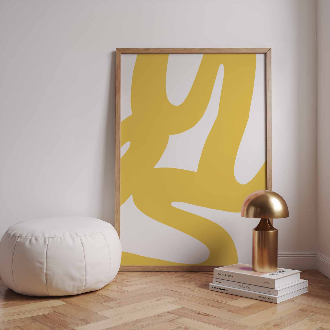 Vrolijke Gele Kunstprint Poster