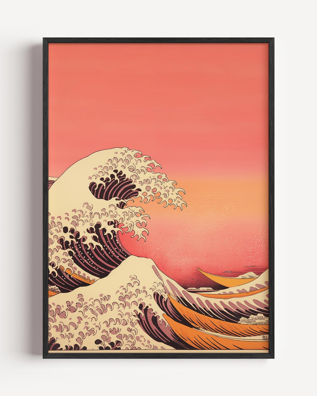 Retro Golfstijl Japanse Golven Poster-WallArtistic