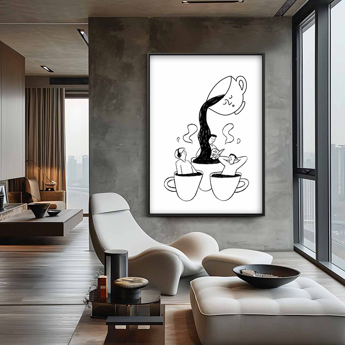 Koffie Dromen Kunstwerk-canvas-dibond-plexiglas-wanddecoratie-WallArtistic