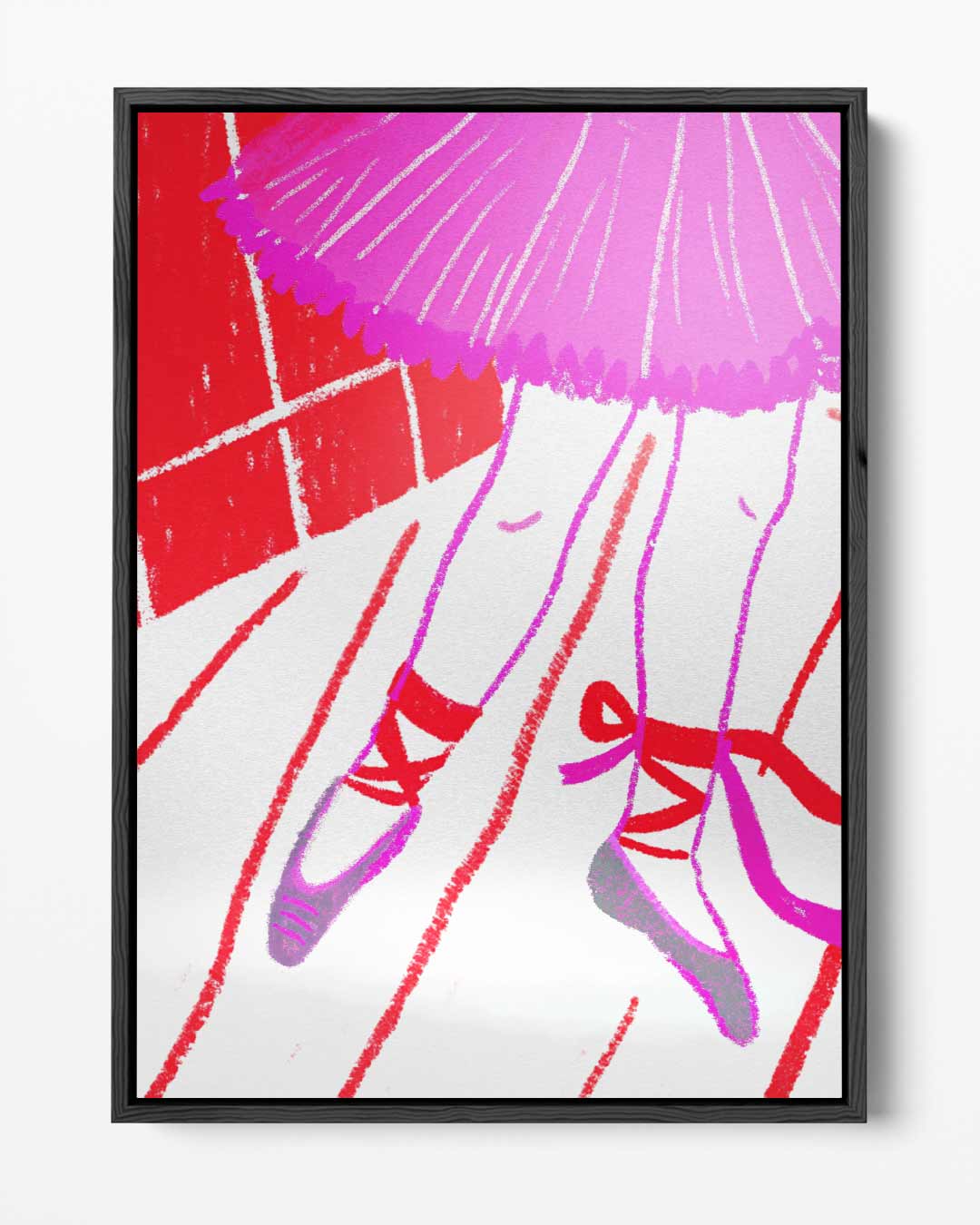 Ballerina Tussen Kleuren Kunstwerk-canvas-dibond-plexiglas-wanddecoratie-WallArtistic