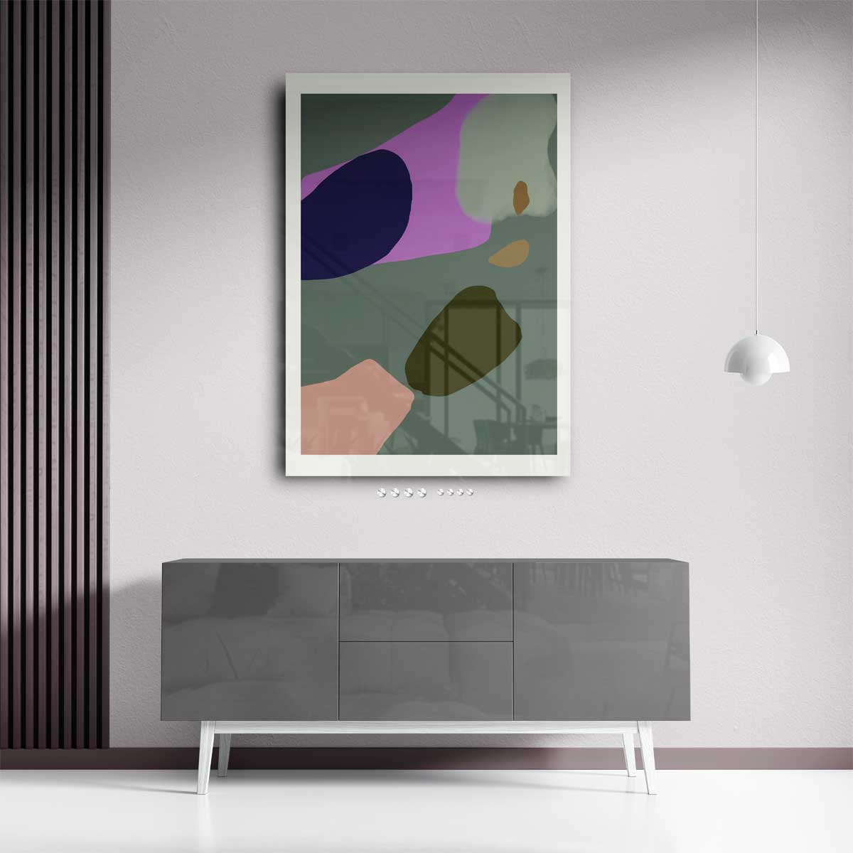 Kleurrijke Abstracte Vormen Kunstwerk-canvas-dibond-plexiglas-wanddecoratie-WallArtistic