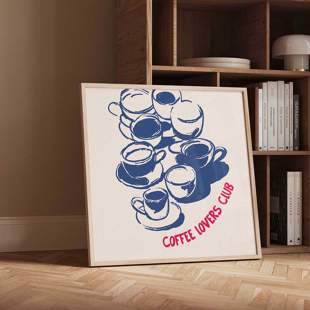 Koffiekopjes illustratie Poster