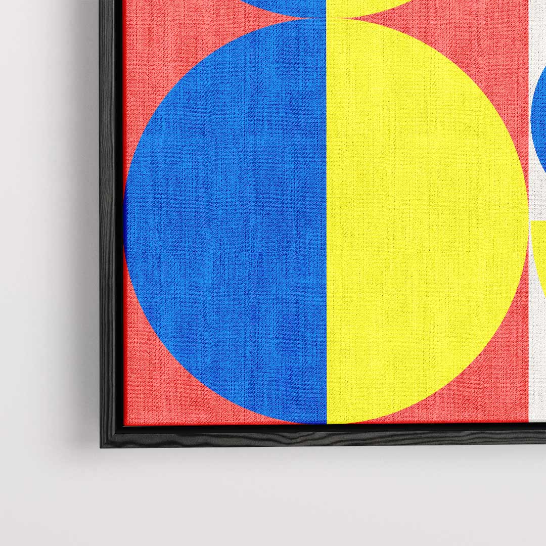 Kleurrijke Geometrische Abstractie Kunstwerk-canvas-dibond-plexiglas-wanddecoratie-WallArtistic