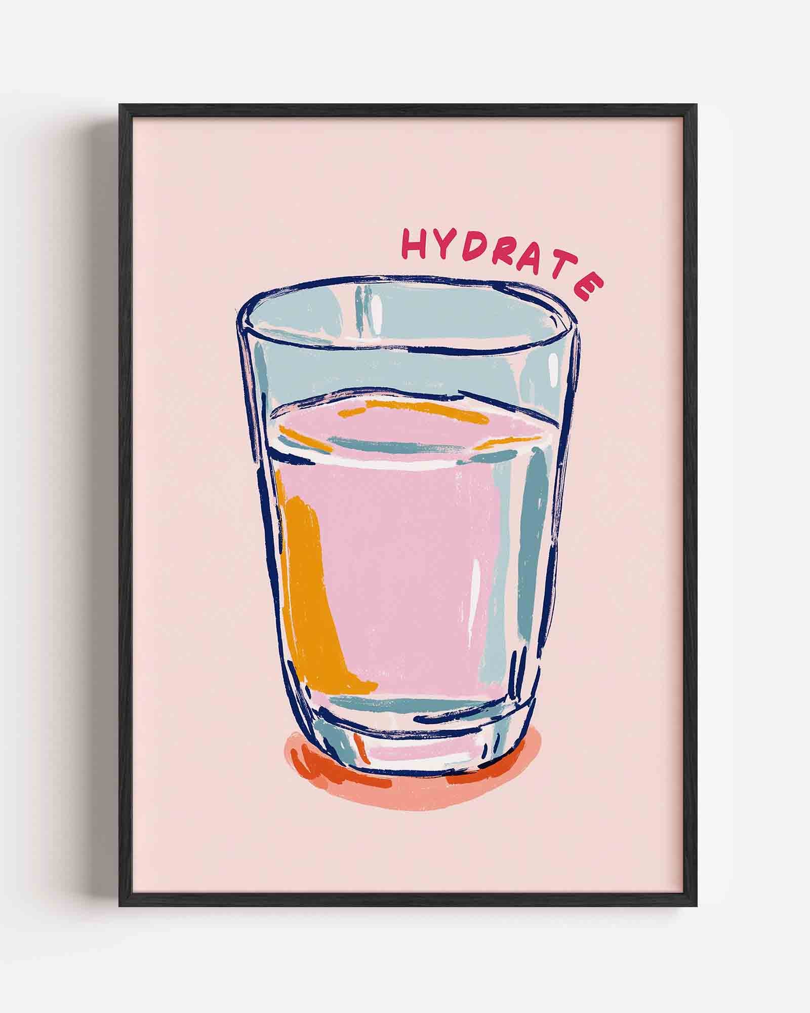 Glas water met tekst Poster