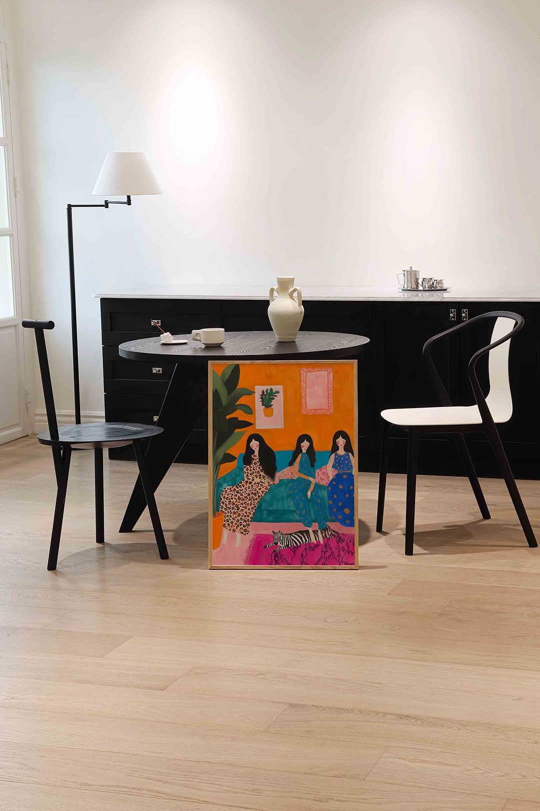 Drie vrouwen en plant Poster