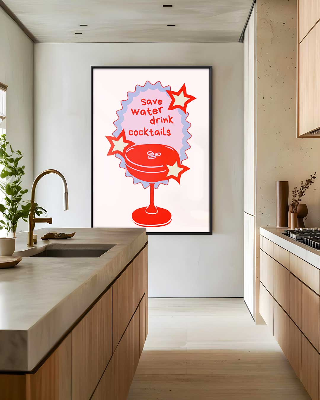 Red Cocktail Fun Poster Kunstwerk-canvas-dibond-plexiglas-wanddecoratie-WallArtistic